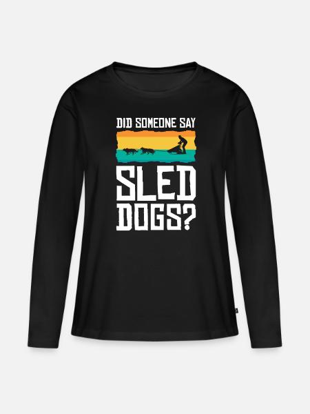 Dog Sledding | Mushing - Frauen Premium Bio Langarmshirt - Schwarz