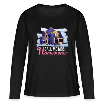 Housewarming Party | Mrs Homeowner - Frauen Premium Bio Langarmshirt - Schwarz - Vorne - Julia (174cm)