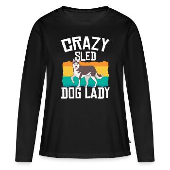 Traîneau à chiens | Dame Mushing - T-shirt manches longues Premium bio Femme - noir - Devant - Julia (174cm)