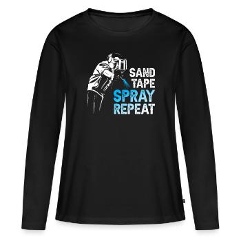 Peintre Spray Répéter - T-shirt manches longues Premium bio Femme - noir - Devant - Julia (174cm)