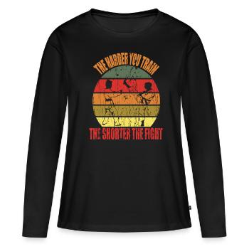 Kampfsport Selbstverteidigung Kämpfen Kämpfer - Frauen Premium Bio Langarmshirt - Schwarz - Vorne - Julia (174cm)