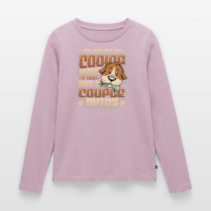 Hund Bytes Code Computer Witz Programmierung Frauen Premium Bio Langarmshirt