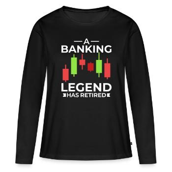 Banquier Banque Argent Banquier - T-shirt manches longues Premium bio Femme - noir - Devant - Julia (174cm)