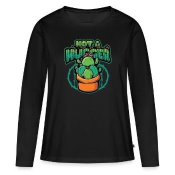 Pas de cactus étreint - T-shirt manches longues Premium bio Femme - noir - Devant - Julia (174cm)