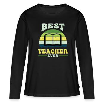 Enseignant École primaire Enseignant Enseignant École secondaire - T-shirt manches longues Premium bio Femme - noir - Devant - Julia (174cm)