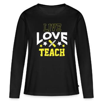 Enseignant École primaire Enseignant Enseignant École secondaire - T-shirt manches longues Premium bio Femme - noir - Devant - Julia (174cm)