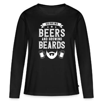 Barbes Dire Barbe Drôle Barbe Cadeau Barbe - T-shirt manches longues Premium bio Femme - noir - Devant - Julia (174cm)