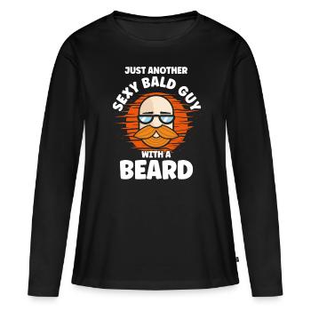 Barbes Dire Barbe Drôle Barbe Cadeau Barbe - T-shirt manches longues Premium bio Femme - noir - Devant - Julia (174cm)