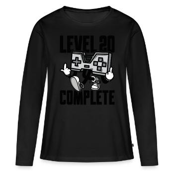 Level 20 Complete Geburtstagsgeschenk 20 Jahre - Frauen Premium Bio Langarmshirt - Schwarz - Vorne - Julia (174cm)