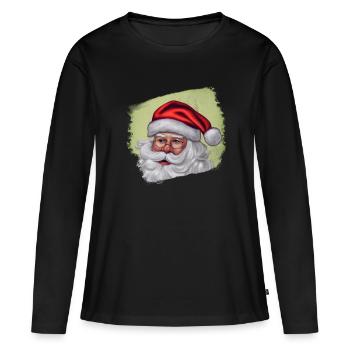Nicolas - T-shirt manches longues Premium bio Femme - noir - Devant - Julia (174cm)