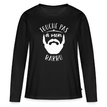 Touche Pas à Mon Barbu - T-shirt manches longues Premium bio Femme - noir - Devant - Julia (174cm)