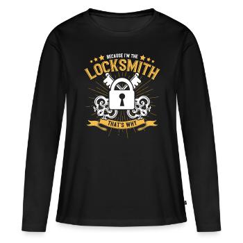 Serrurier crochetage serrurerie employé serrurier - T-shirt manches longues Premium bio Femme - noir - Devant - Julia (174cm)