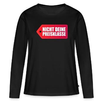 Nicht Deine Preisklasse Liga Sexy Preis Topmodel - Frauen Premium Bio Langarmshirt - Schwarz - Vorne - Julia (174cm)