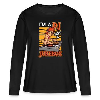 Je suis un DJ, pas un disc-jockey de juke-box - T-shirt manches longues Premium bio Femme - noir - Devant - Julia (174cm)