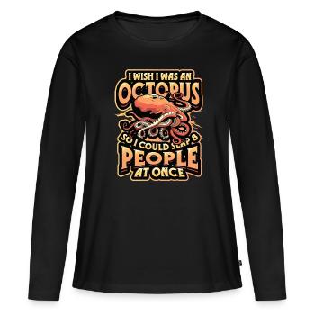 Slap 8 Menschen Auf Einmal Octopi Funny Octopus - Frauen Premium Bio Langarmshirt - Schwarz - Vorne - Julia (174cm)