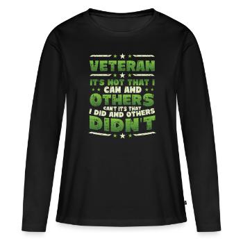 Veteranen WürdigungStolz Auf Veteran, Anerkennung, - Frauen Premium Bio Langarmshirt - Schwarz - Vorne - Julia (174cm)
