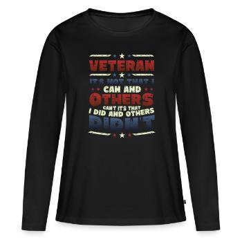 Stolz Auf Veteran, Anerkennung, Veterans Day. - Frauen Premium Bio Langarmshirt - Schwarz - Vorne - Julia (174cm)