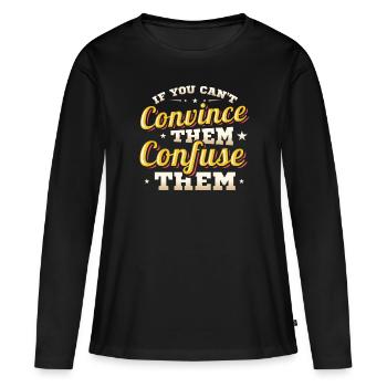Équipe de débat, Confusion, Débat - T-shirt manches longues Premium bio Femme - noir - Devant - Julia (174cm)