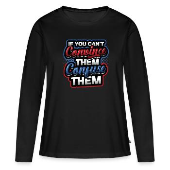 Équipe de débat, Confusion, Débat - T-shirt manches longues Premium bio Femme - noir - Devant - Julia (174cm)