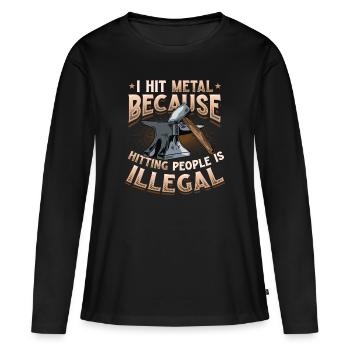 Hit Metal Blacksmith - Women's Premium Organic Long Sleeve Shirt - black - Front - Julia (174cm)