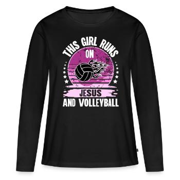 Volleyball - Frauen Premium Bio Langarmshirt - Schwarz - Vorne - Julia (174cm)