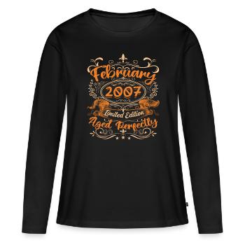 February 2007 | Aged Perfectly - T-shirt manches longues Premium bio Femme - noir - Devant - Julia (174cm)