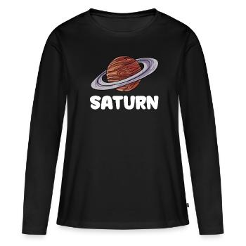 Saturne - T-shirt manches longues Premium bio Femme - noir - Devant - Julia (174cm)