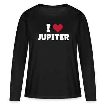 Jupiter - T-shirt manches longues Premium bio Femme - noir - Devant - Julia (174cm)