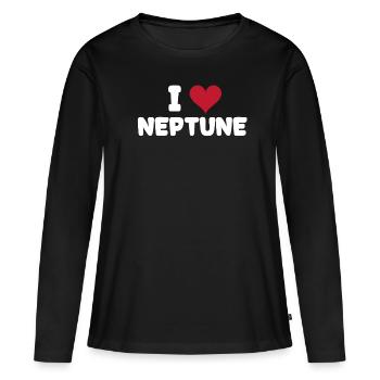 Neptune - T-shirt manches longues Premium bio Femme - noir - Devant - Julia (174cm)