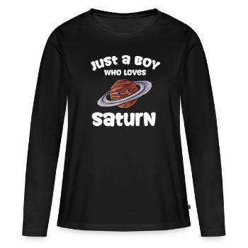 Saturne - T-shirt manches longues Premium bio Femme - noir - Devant - Julia (174cm)