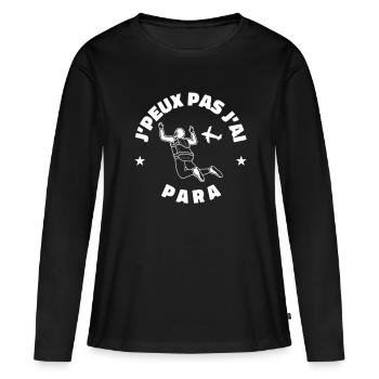 J'peux pas j'ai para - T-shirt manches longues Premium bio Femme - noir - Devant - Julia (174cm)