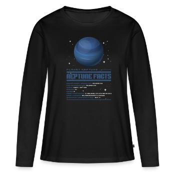 Neptune - T-shirt manches longues Premium bio Femme - noir - Devant - Julia (174cm)