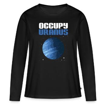 Uranus - T-shirt manches longues Premium bio Femme - noir - Devant - Julia (174cm)