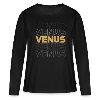 Vénus - T-shirt manches longues Premium bio Femme - noir - Devant - Julia (174cm)