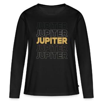 Jupiter - T-shirt manches longues Premium bio Femme - noir - Devant - Julia (174cm)