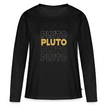 Pluton - T-shirt manches longues Premium bio Femme - noir - Devant - Julia (174cm)