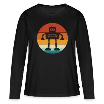 Robot - T-shirt manches longues Premium bio Femme - noir - Devant - Julia (174cm)