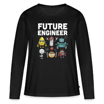 Roboter - Frauen Premium Bio Langarmshirt - Schwarz - Vorne - Julia (174cm)