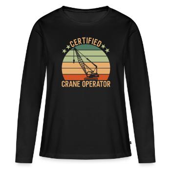 Kran Certified Crane Operator - Frauen Premium Bio Langarmshirt - Schwarz - Vorne - Julia (174cm)