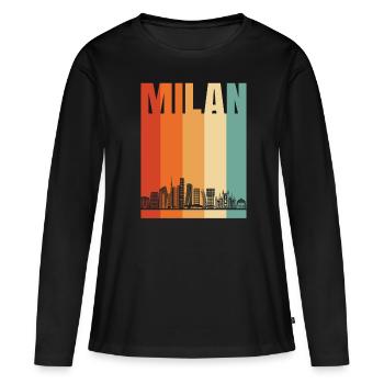 Kite - Women's Premium Organic Long Sleeve Shirt - black - Front - Julia (174cm)