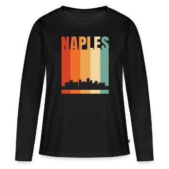 Naples - T-shirt manches longues Premium bio Femme - noir - Devant - Julia (174cm)