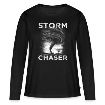 Chasseur de tempête. - T-shirt manches longues Premium bio Femme - noir - Devant - Julia (174cm)