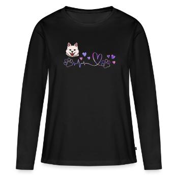 Esquimau d’Amérique - T-shirt manches longues Premium bio Femme - noir - Devant - Julia (174cm)