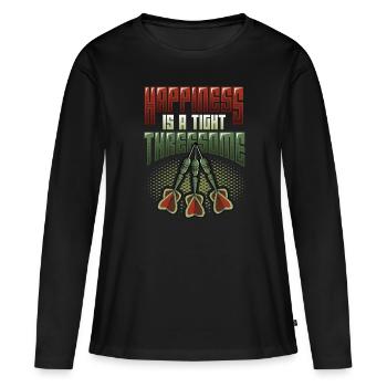 Glück Ist Ein Enges Dreiergespann, Dartpfeil - Frauen Premium Bio Langarmshirt - Schwarz - Vorne - Julia (174cm)
