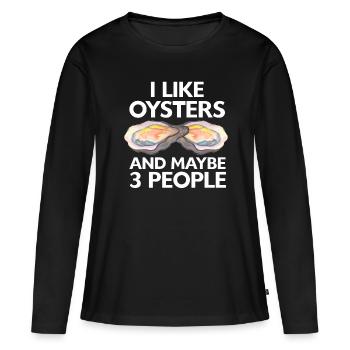 Cadeau amateur de fruits de mer fruits de mer - T-shirt manches longues Premium bio Femme - noir - Devant - Julia (174cm)