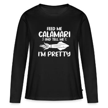 Cadeau amateur de fruits de mer fruits de mer - T-shirt manches longues Premium bio Femme - noir - Devant - Julia (174cm)