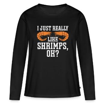 Cadeau amateur de fruits de mer fruits de mer - T-shirt manches longues Premium bio Femme - noir - Devant - Julia (174cm)