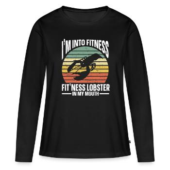 Cadeau amateur de fruits de mer fruits de mer - T-shirt manches longues Premium bio Femme - noir - Devant - Julia (174cm)
