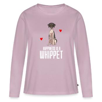 Whippet - Women's Premium Organic Long Sleeve Shirt - dusky pink - Front - Julia (174cm)