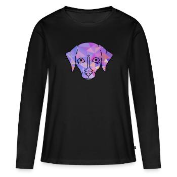 Whippet - Frauen Premium Bio Langarmshirt - Schwarz - Vorne - Julia (174cm)